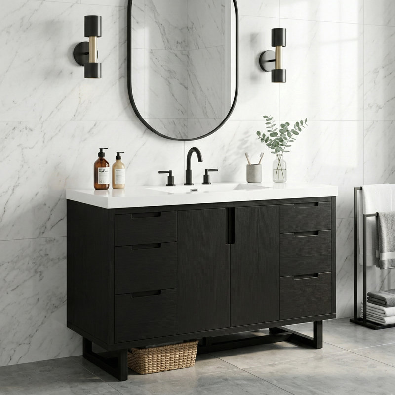 48" Modern Transitional Single Bathroom Vanity Set