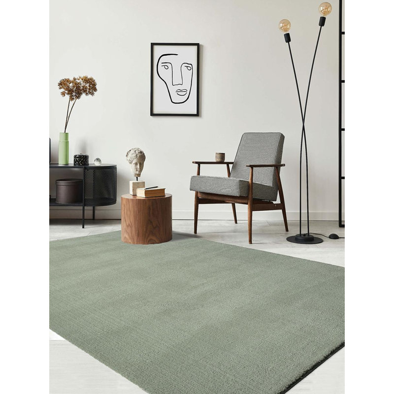 The Carpet Relax - Modern Rug, Fluffy, Short Pile, Non-Slip Underside, Washable up to 30°C, Super-Soft, Fur Look, Green