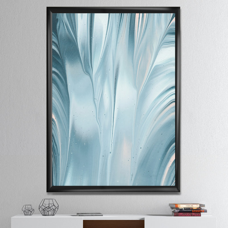 Cadre photo « blue modern water iii », reproduction sur toile, Cadre noir, H 20 po x l 12 po x P 1po