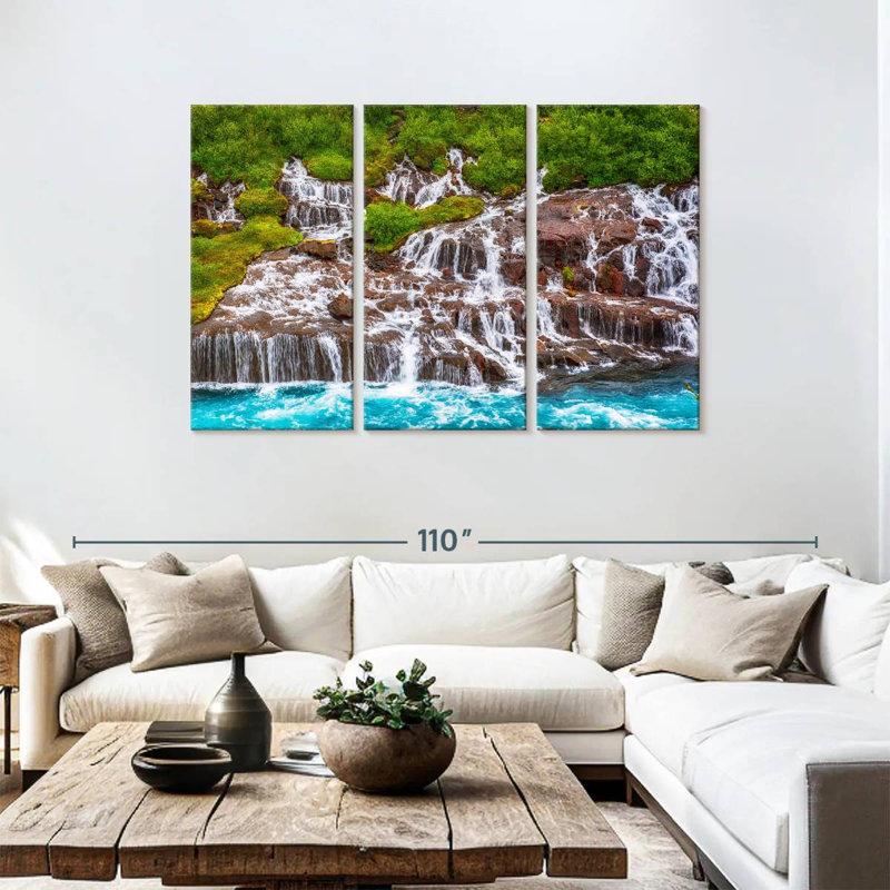 Alvord Hraunfossar Waterfalls, 48" H x 74" W