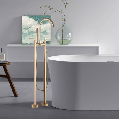 2 Handle Floor Clawfoot Tub Faucet