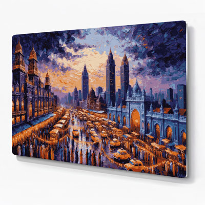 Cities Mumbai India Brown Metal Wall Art