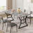 70.9" Large Dining Room Table for 6, Rectangular Kitchen Table with Heavy Duty Metal Legs, Farmhouse Wooden Dining Table for Big Family-1291255004