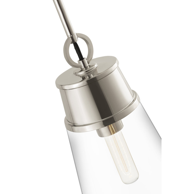 Bertina 1 - Light Single Pendant, Polished Nickel, 96.25" H x 7.5" W x 7.5" D