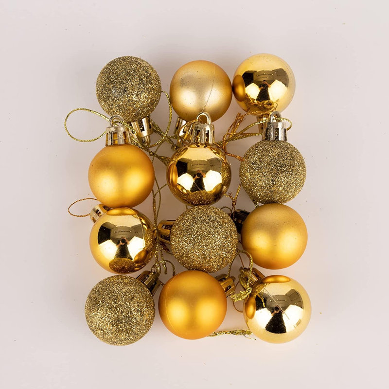 Polyvinyl Chloride (PVC) Bauble, 3cm H x 3cm W x 3cm D, Deep Gold