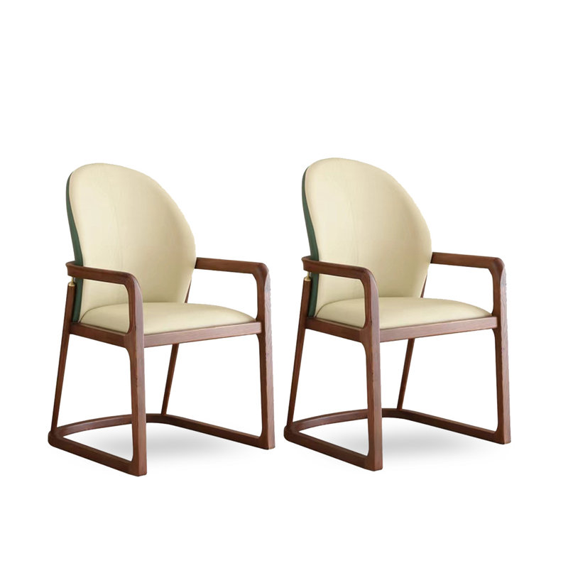 Fauteuil à dossier minimaliste moderne en bois massif