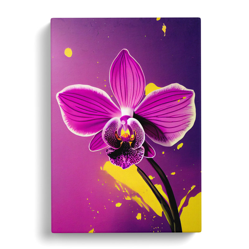 Orchid Flower Splatter Vol.2 - Wrapped Canvas, 50cm H x 35cm W x 3cm D