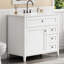 Meuble-lavabo blanc 36 po avec lavabo, tablette réglable et 4 tiroirs