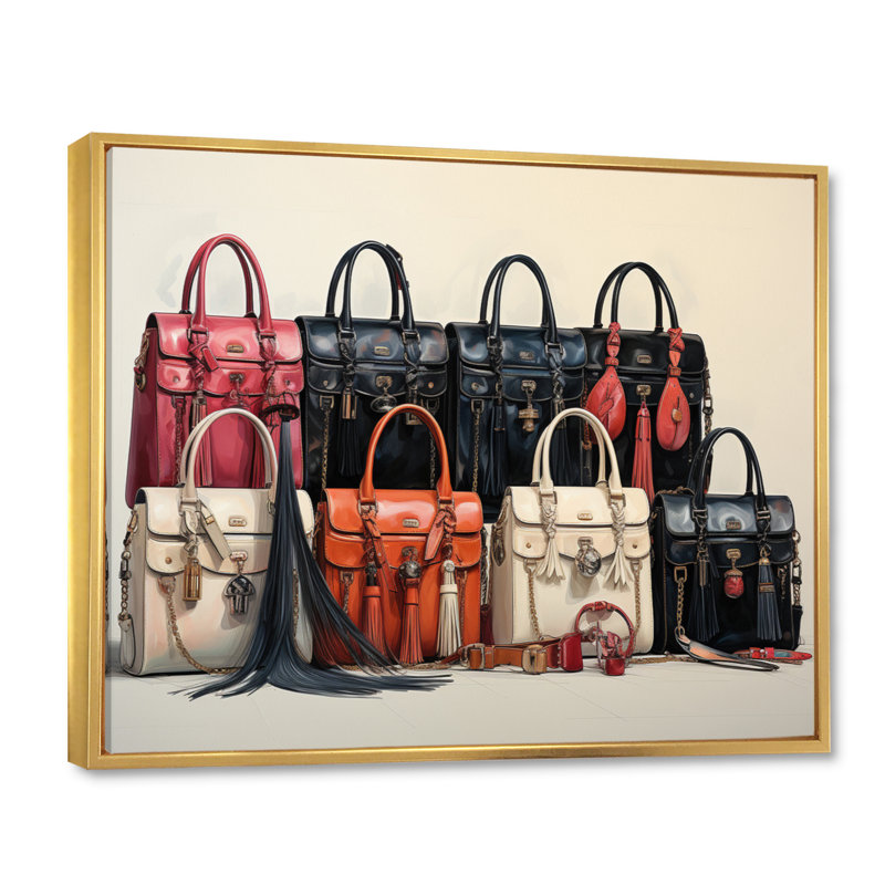 Sac de designer Minimalims Envy I - imprimé, H 30 po x l 40 po, Cadre flottant doré