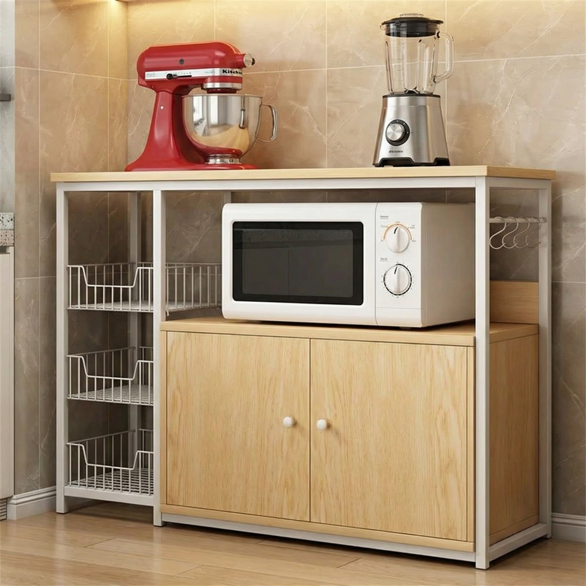 Latitude Run® Wooden Kitchen Island In Natural Wood Finish | Wayfair