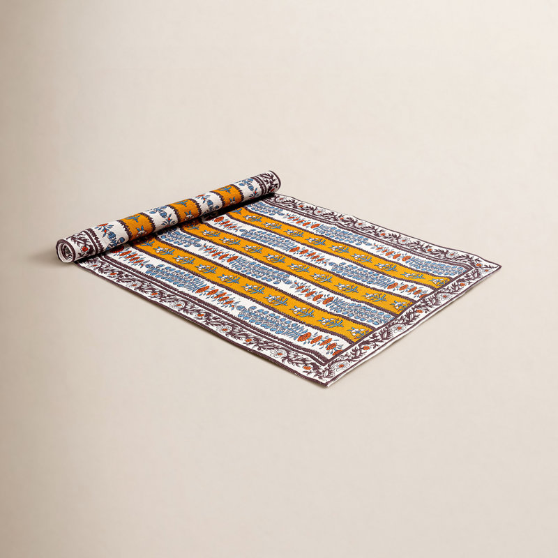 Charlemont Provence Table Runner, Dijon/Blue, 90" x 16"