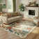 Garbrand Machine Washable Floral Farmhouse Area Rug with Non-Slip Backing for Living Room, Dining Room, Bedroom