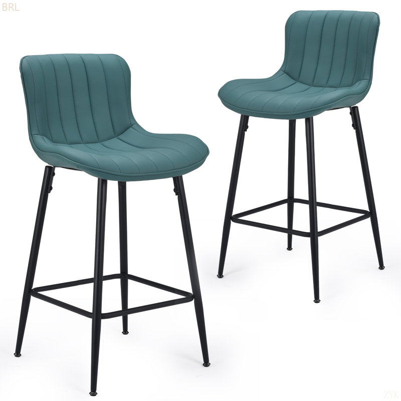 Ensemble de 2 tabourets de comptoir de 26 pouces, tabouret de bar moderne en similicuir, tabourets de bar à hauteur de comptoir, tabourets de bar à hauteur de comptoir pour îlot de cuisine