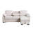 Mackenzie 91"W Beige Chenille Fabric Reversible Sleeper Sectional with Storage Chaise, Drop-Down Table, Cup Holders and Charging Ports-448962054