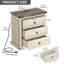 Table de chevet 3 tiroirs Runnie - brun / beige