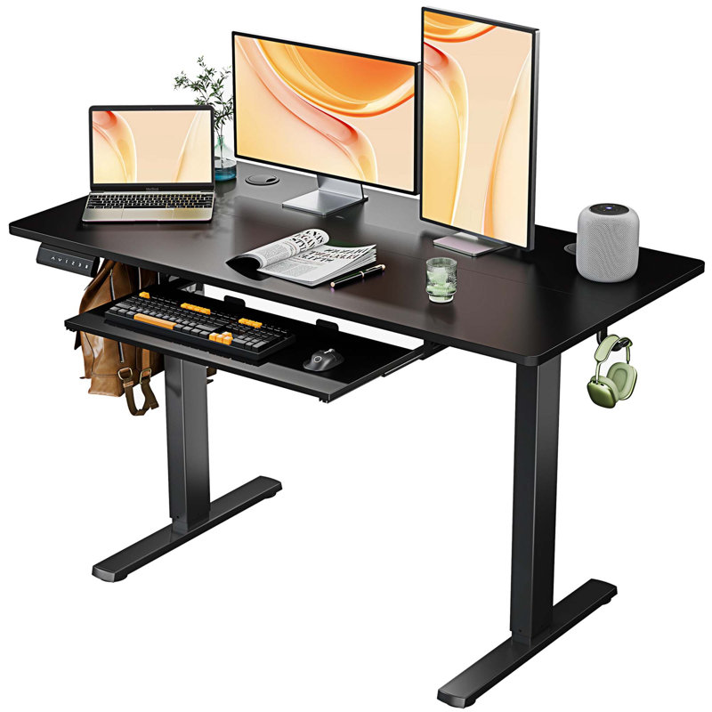 Bureau debout à hauteur ajustable Marche, H 46 po x l 47 po x P 23 po, Noir