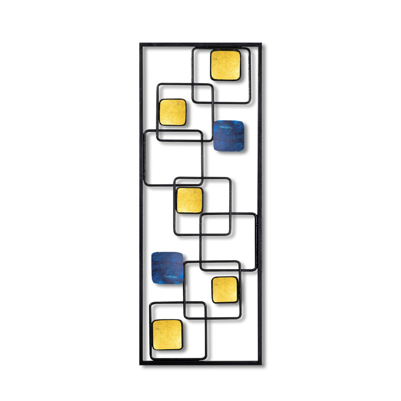 Infinite Metal Wall Décor, Black/Yellow/Blue
