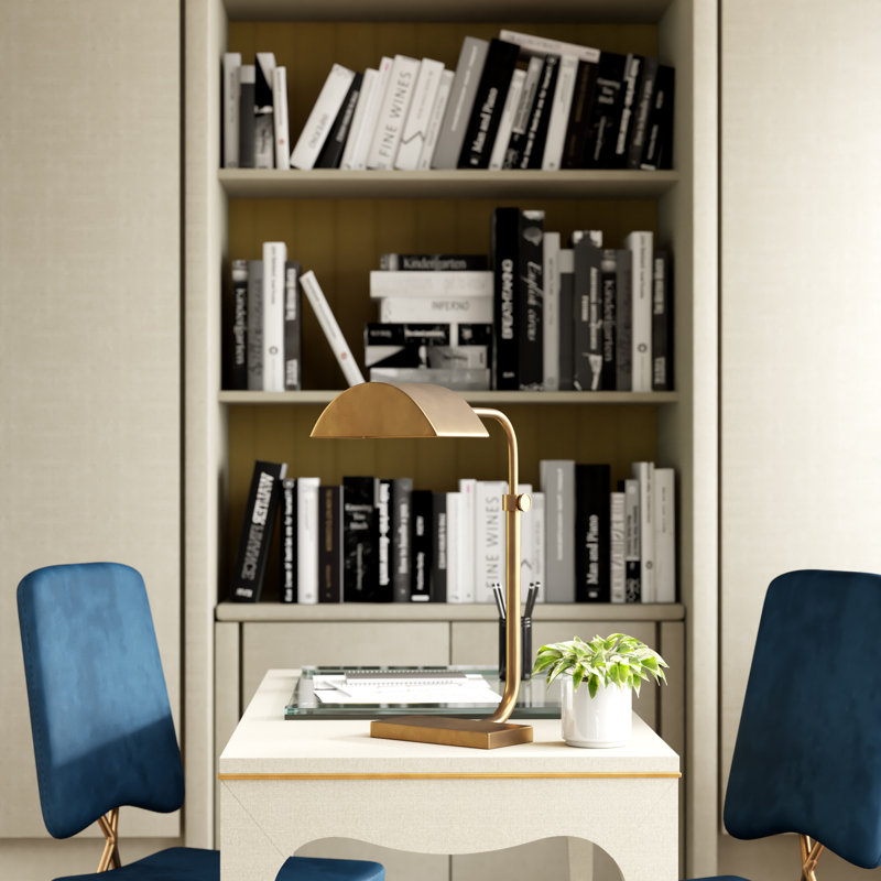 Koleman Desk Table Lamp, Aged Brass