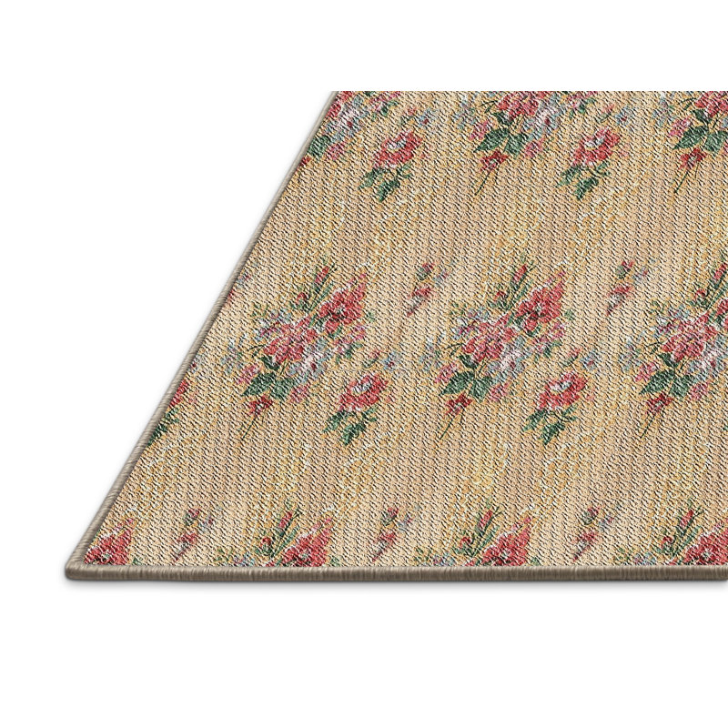 Tapis brun/gris à motifs, Rectangle 5 pi x 8 pi