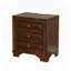 Table de chevet en bois de cerisier brun massif 1pc Nickel