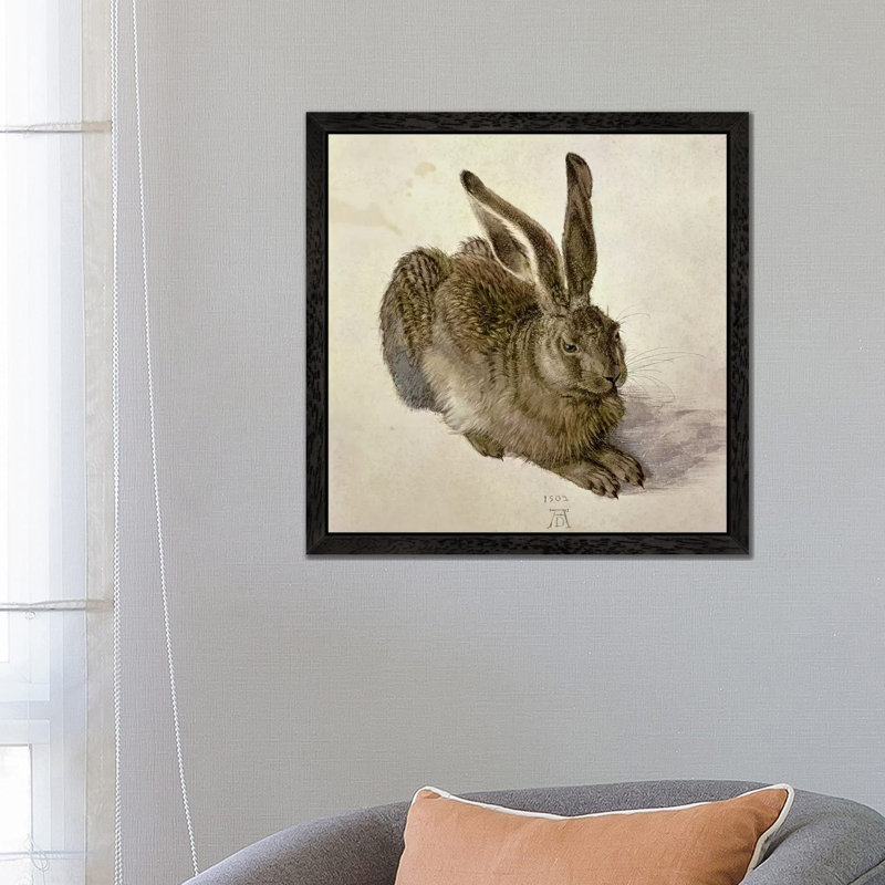 Hare, 1502 by Albrecht DÃ¼rer - Painting on Canvas, 93.98 cm H x 93.98 cm W, Black Framed