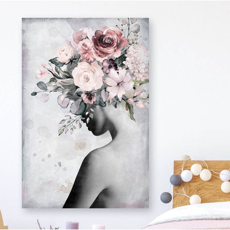 Fresh Floral Crown - Wrapped Canvas Painting, 66cm H x 45cm W x 3.81cm D