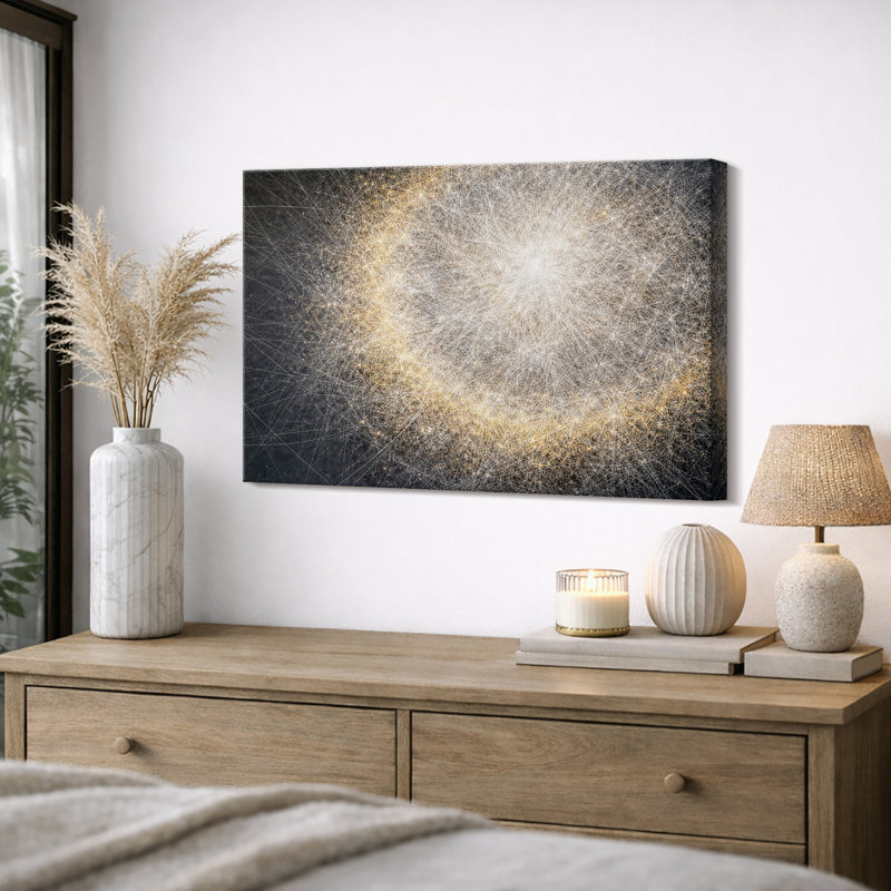 Œuvre abstraite de lumière, images de Golden Energy Burst, impression sur toile encadrée, H 16 po x l 24 po x P 1,5 po