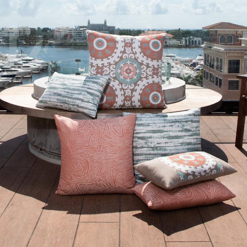 Chari Indoor & Outdoor Woven Accent Pillow, Spice, 20"H x 20"W