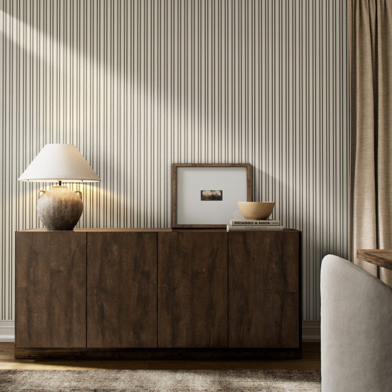 Striped Terralon Wallpaper Roll by Getty Images, Olive II