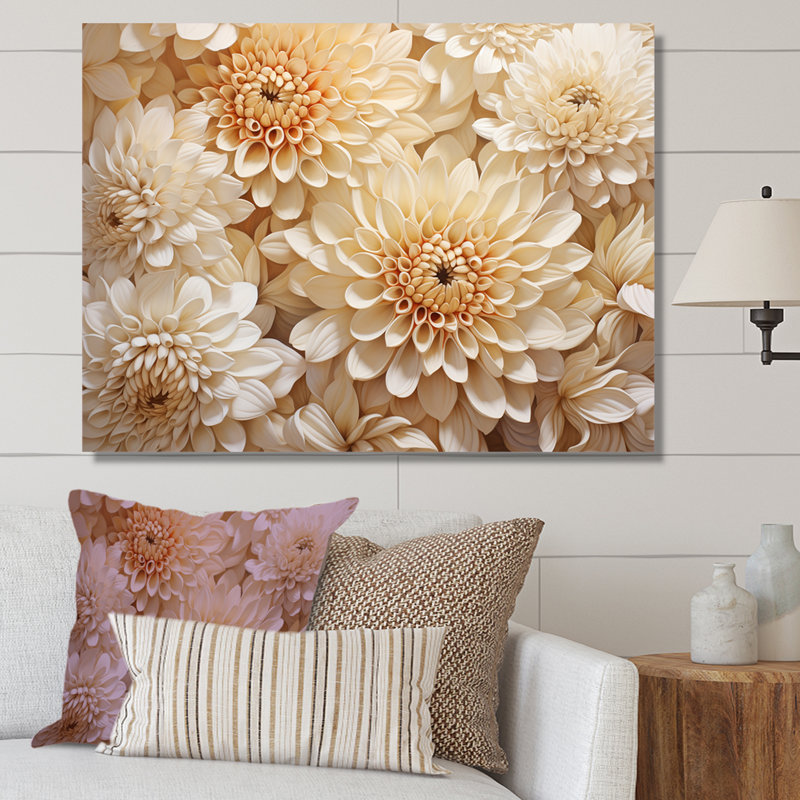 Impression sur toile Pure White Chrysanthemums Magic I - Chrysanthemums, H 34 po x l 44 po x P 1,5 po, Toile tendue