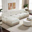 Canapé Chesterfield modulaire en L adapté aux animaux de compagnie avec jupe à pampilles et repose-pieds-1563641994