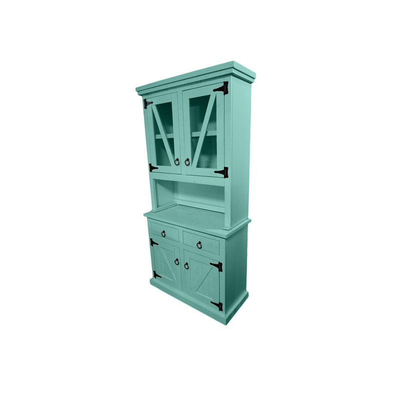 Hazleton Sideboard with Bar Hutch, Aqua Fiesta