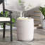 Table d'appoint en béton léger - cannelé, 15 x 15 x 18,5, blanc antique, sans assemblage