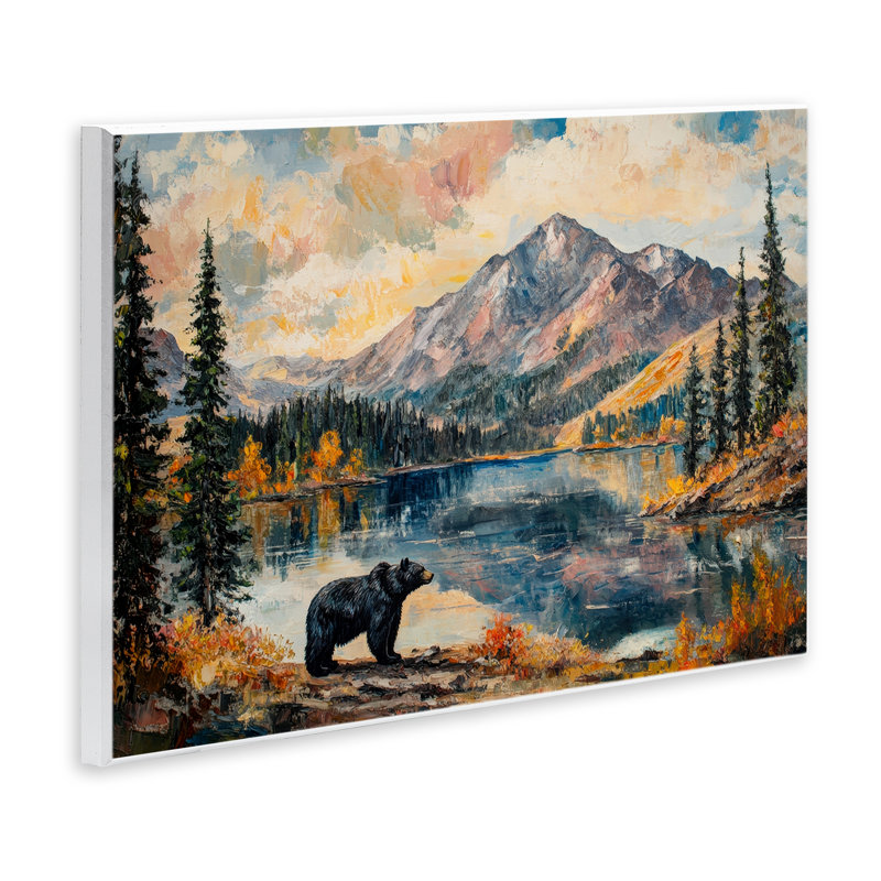 Mountain Bear Viewpoint Wall Plaque, design by Petal Prints Design, 10" H x 15" W