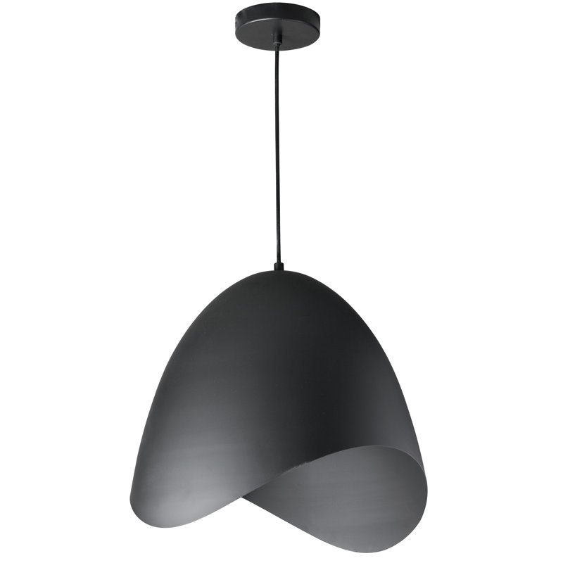 Luminaire suspendu géométrique unique à 1 lumière Myra, H 89 po x l 15 po x P 15 po, Noir