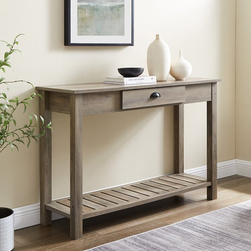 Cadhla 48" 1-Drawer Console Table, Gray Wash