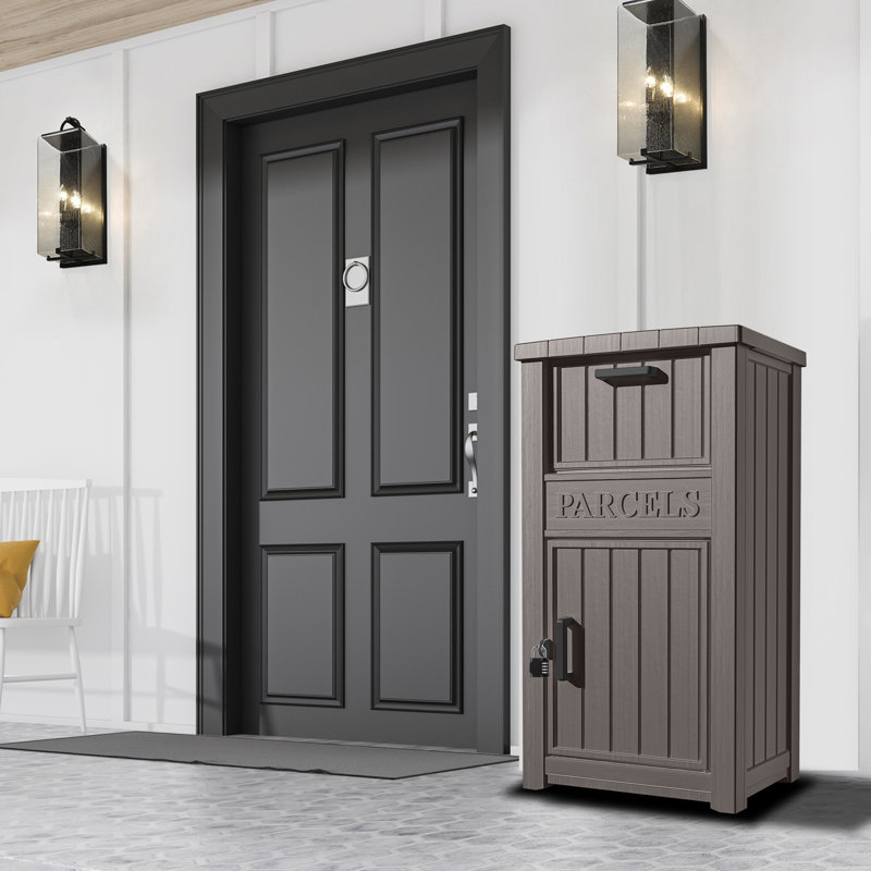 Gray 60 Gallon Lockable Waterproof Plastic Deck Box