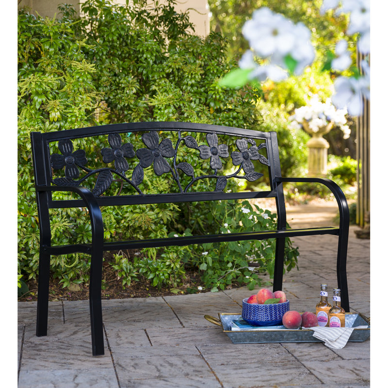 Banc de jardin en métal Dogwood, noir
