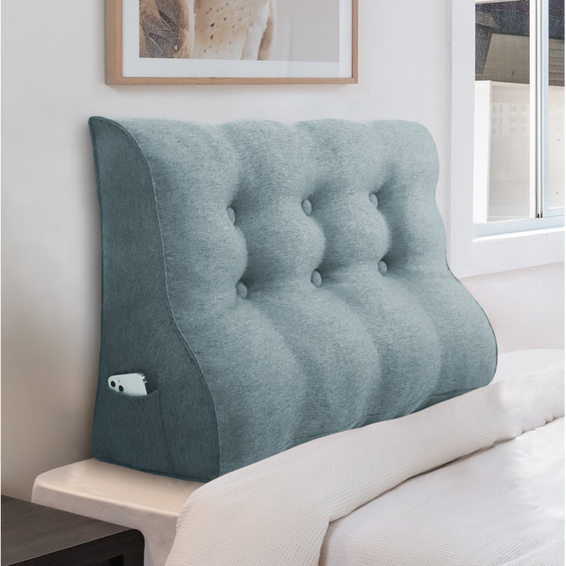Triangular Backrest Cushion, Grey, 56cm x 100cm