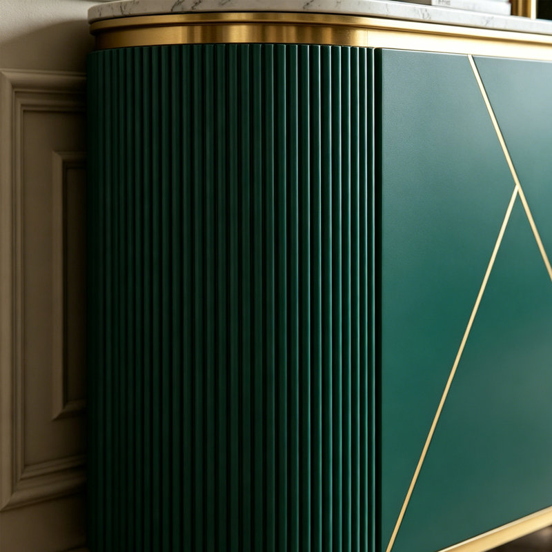 Buffet grande capacité moderne de style elliptique, Vert/blanc