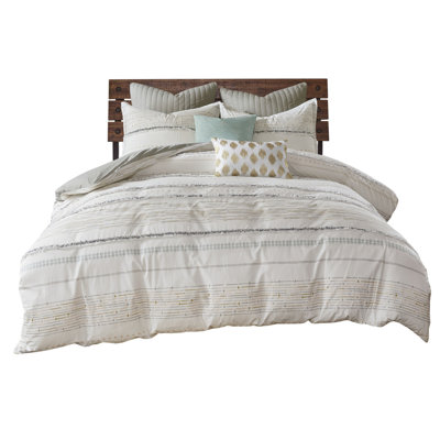 Printed Cotton Duvet Cover For Queen Bed - With Trims & Design Tassels Size Bedroom Decor