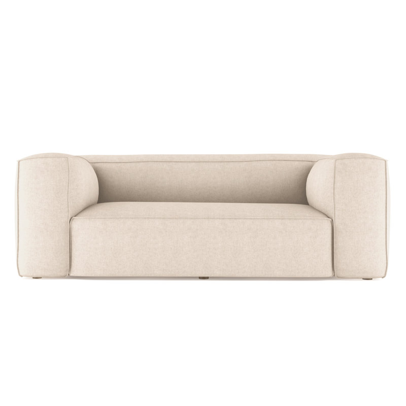Varick Oversize Track-Arm Sofa with Flange, 30" H x 84" W x 47" D, Weathered, Vintage Leather Pumice