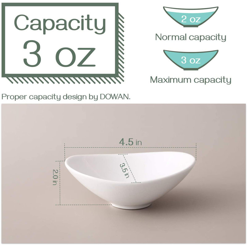 Boat Shaped 3 oz. Sauce Dish, White
