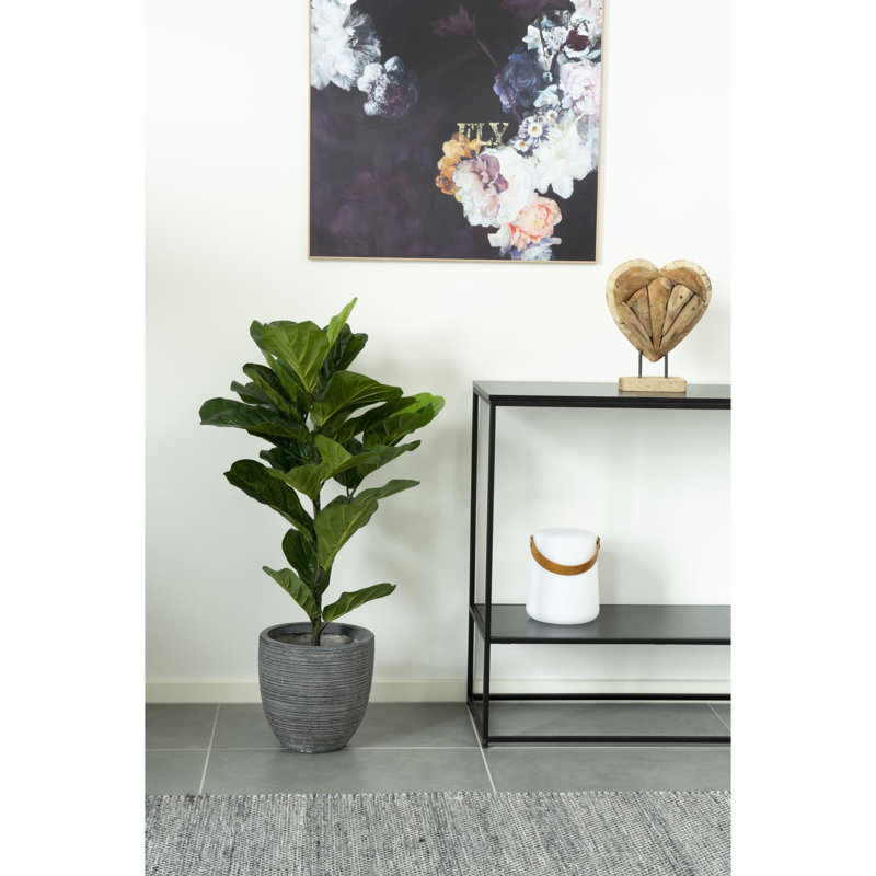 100 cm H Faux Fiddle Leaf Fig Tree Plant in Plastic Planter
