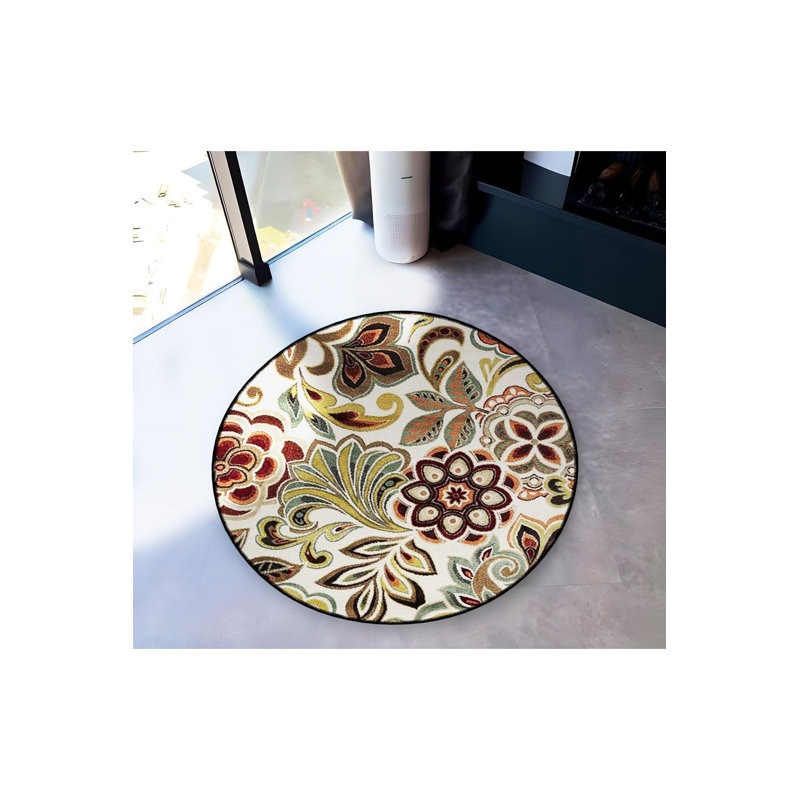 Tapis rond lavable à la machine, Sous-tapis rond 3 pi 11 po inclus