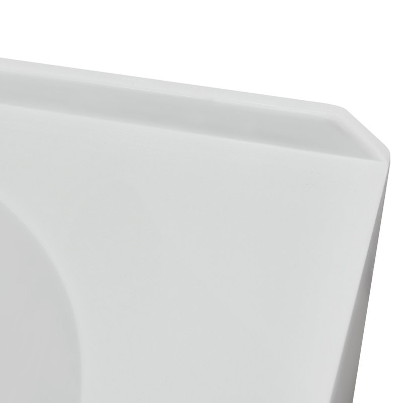 Baignoire en alcôve en acrylique blanc brillant avec drain extérieur 66 po x 32 po Streamline, Or brossé