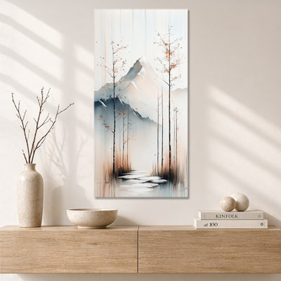 «Beige Gray Arcadia III - Beige Landscape», reproduction d'art sur toile