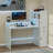 Modern White Computer Desk With 2 Drawers