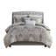 Ensemble de housse de couette damassé en coton gris 5 pièces Premium