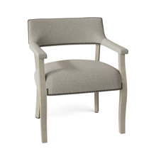 Upholstered King Louis Back Arm Chair Fairfield Chair Leg Color: Tobacco, Upholstery Color: 8789 Juniper